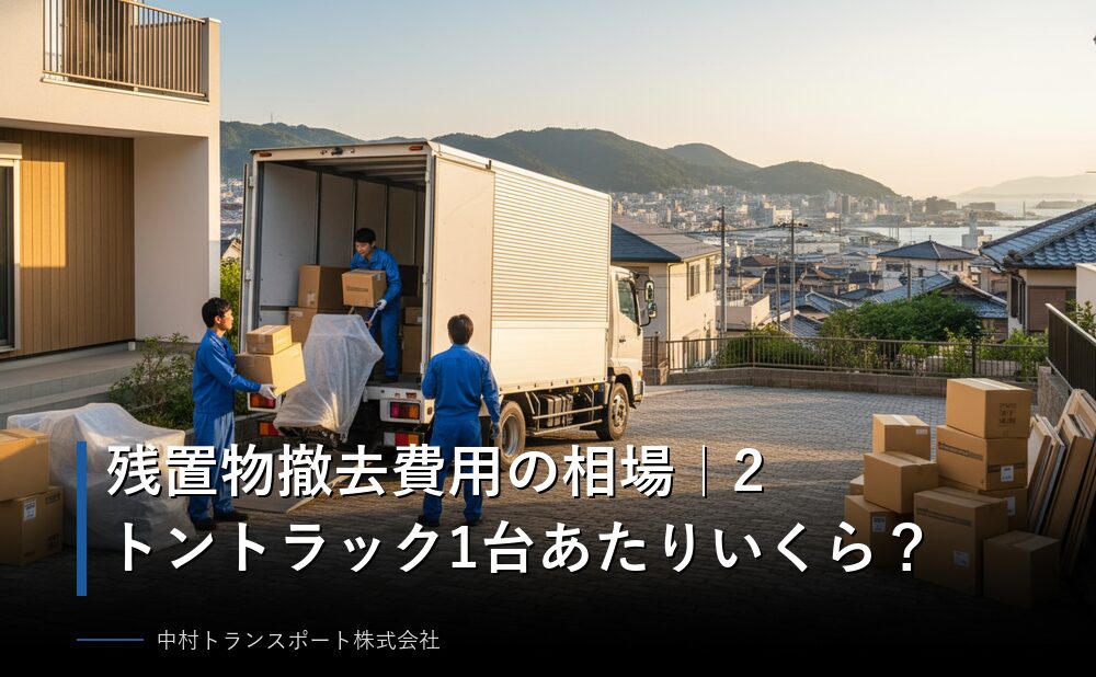 残置物撤去費用2トントラック1台あたりの相場
