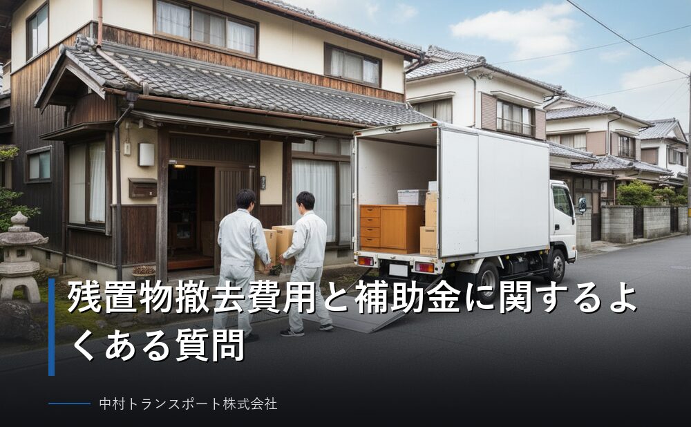 残置物撤去費用と補助金よくある質問FAQ