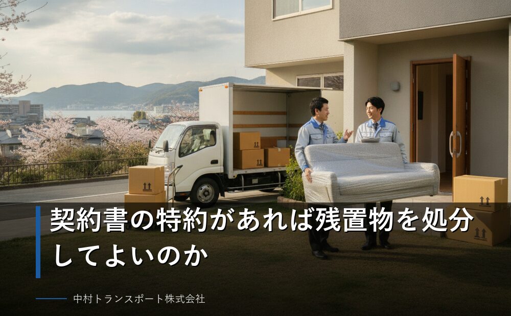 契約書の特約があれば残置物を処分してよいのか