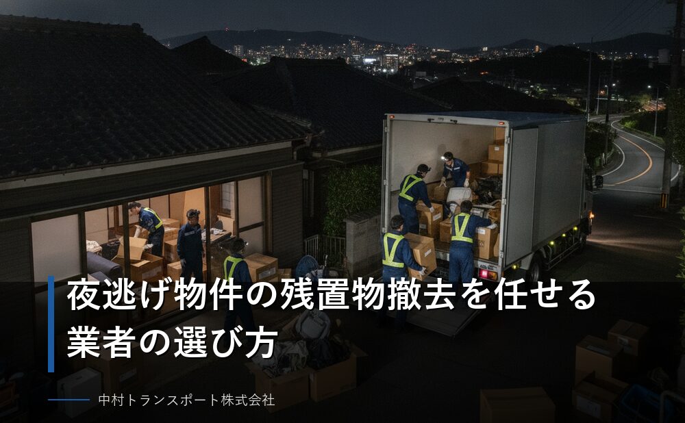 夜逃げ物件の残置物撤去を任せる業者の選び方