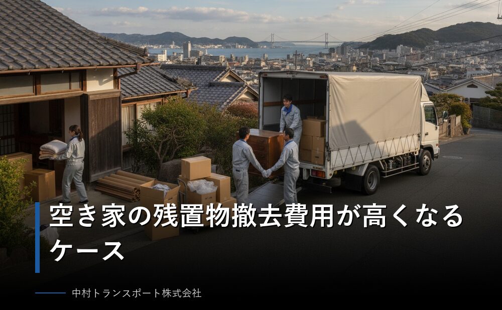 空き家の残置物撤去費用が高くなるケース
