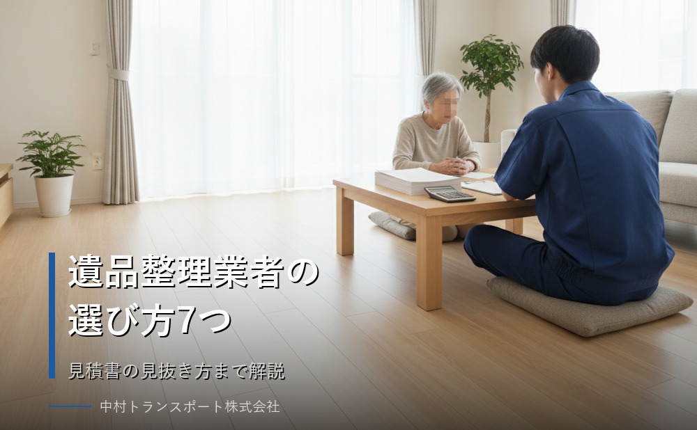 遺品整理業者の選び方7つと見積書の見抜き方をプロが解説