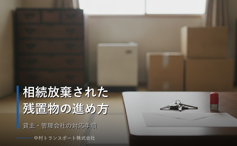 入居者死亡で相続放棄された残置物はどうする？貸主の対応手順